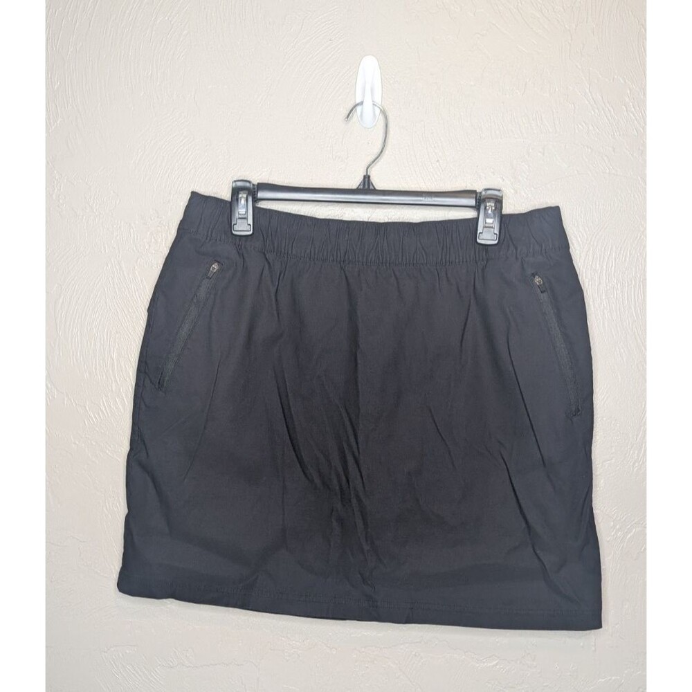 Eddie Bauer Womens 14 Black Athletic Hiking Zip Pockets Pull On Skort